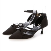 [EVOL]リボンセパレートストラップパンプス BX23814　ブラック(BL)