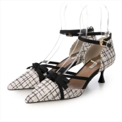 [EVOL]リボンセパレートストラップパンプス BX23814　ホワイトコンビ(WHC)