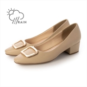 [EVOL]【晴雨兼用・クッション入り】ゴールドバックル4.5cmパンプス IZ5771　ベージュ(BG)