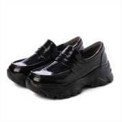 [EVOL]【S-LLサイズ展開・軽量】スニーカーソールローファー IZ5849　ブラックエナメル(BLE)