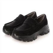 [EVOL]【S-LLサイズ展開・軽量】スニーカーソールローファー IZ5849　ブラックスエード(BLS)