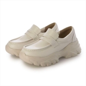 [EVOL]【S-LLサイズ展開・軽量】スニーカーソールローファー IZ5849　アイボリー(IV)