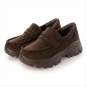 [EVOL]【S-LLサイズ展開・軽量】スニーカーソールローファー IZ5849　ブラウンスエード(BRS)