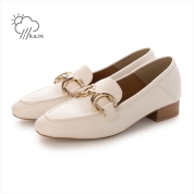 [EVOL]【晴雨兼用・軽量】晴雨兼用バックルソフトローファー IY5653　アイボリー(IV)