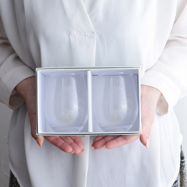 温度でパッと色づく 冷感花火フリーグラスペアセット - 京王ネット 