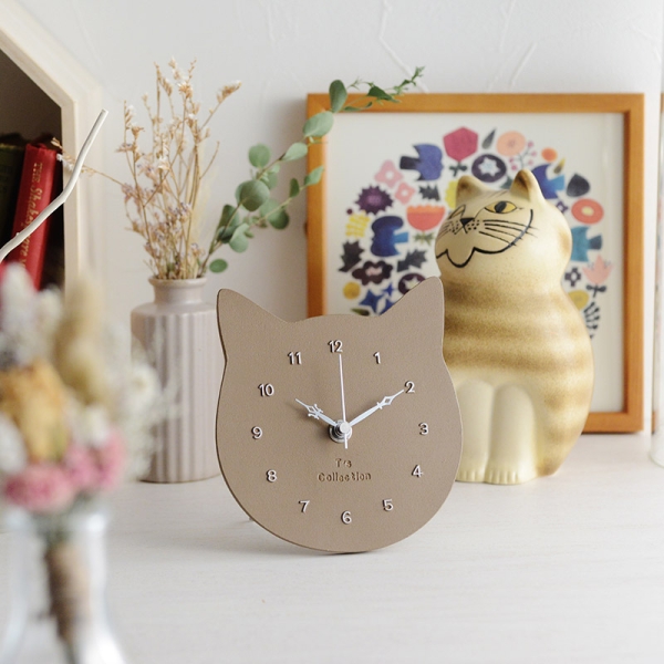 掛け 置きで飾れる 猫顔シルエット時計 京王ネットショッピング 京王百貨店