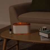 暖炉のようにミストが揺らめくアロマ加湿器～ホワイト～