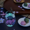 パッと桜が色づき月明かりのように輝く　月光冷感桜グラス